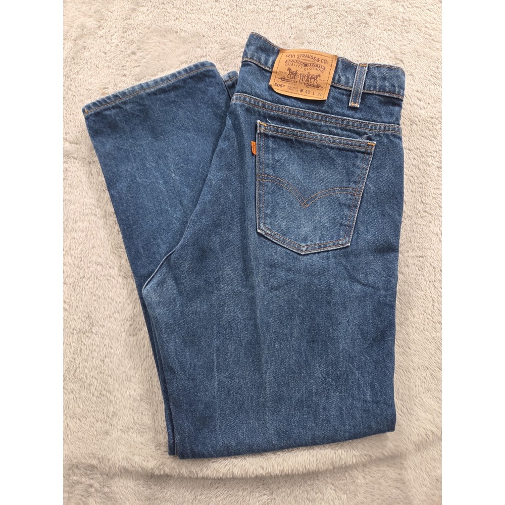 Vtg Levis 505 Mens 40x30 Orange Tag Jeans Made In USA Dark Wash 1996 Straight